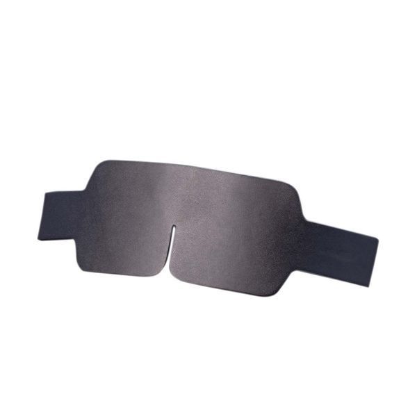 Маска на очі LOCKINK Blindfold Kit, чорна, натуральна шкіра, регульований обсяг SX0833