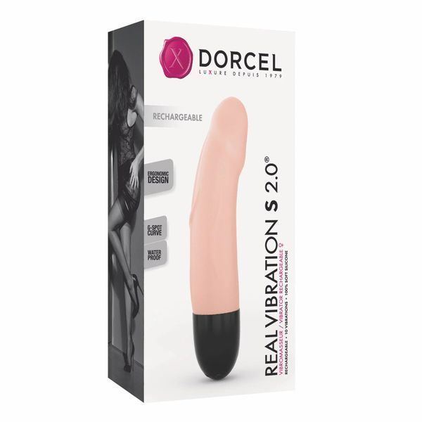 Вибратор Dorcel Real Vibration S Flesh 2.0, диам 3,7см, перезаряжаемый, для точки G SO7392
