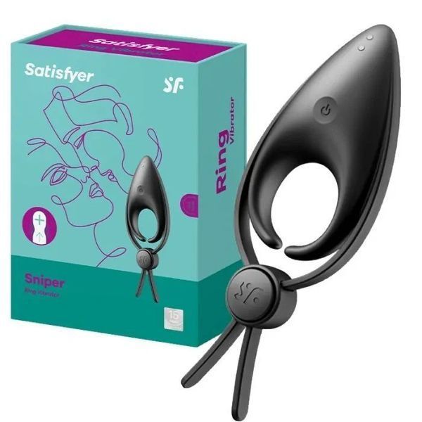 Ерекційне віброкільце-ласо з регулюванням розміру Satisfyer Sniper Black SO6079
