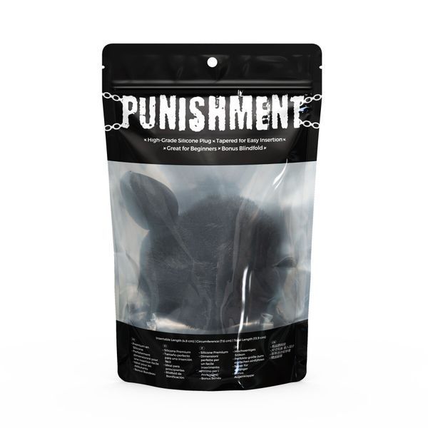 Анальна пробка з хвостом Punishment - Bunny Tail Silicone Anal Plug - Black SX2235