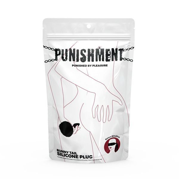 Анальна пробка з хвостом Punishment - Bunny Tail Silicone Anal Plug - Black SX2235