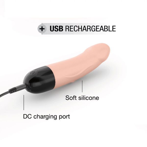 Вибратор Dorcel Real Vibration S Flesh 2.0, диам 3,7см, перезаряжаемый, для точки G SO7392