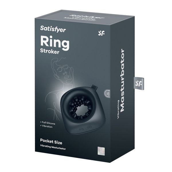Мастурбатор Satisfyer Ring Stroker, 12 режимов вибрации, универсальный, компактный SX0565