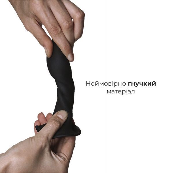 Дилдо с присоской Adrien Lastic Hitsens 5 Black, отлично для страпона, диаметр 2,4см, длина 13см AD24059