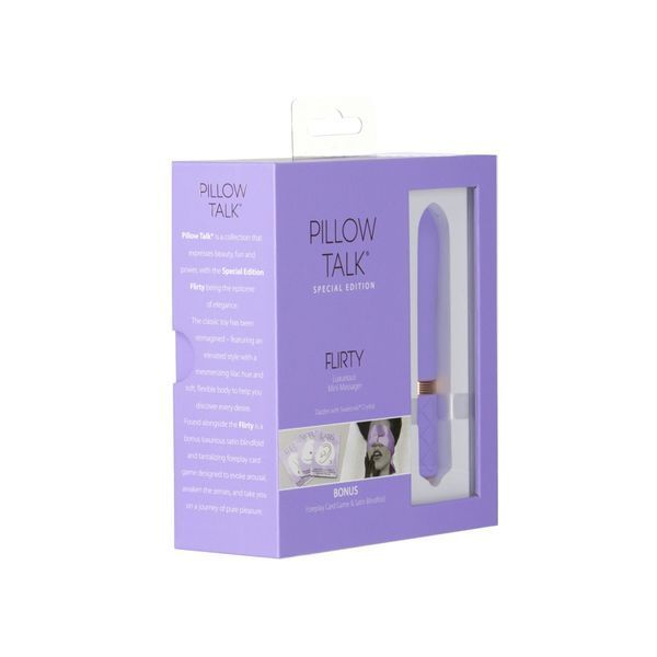 Роскошный вибратор Pillow Talk Flirty Purple Special Edition, Сваровски, повязка на глаза+игра SO6854