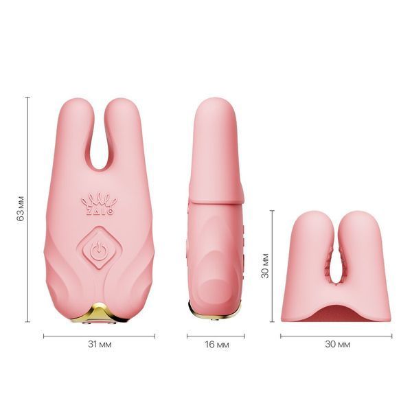 Смарт-вибратор для груди Zalo - Nave Coral Pink, пульт ДУ, работа через приложение SO7491
