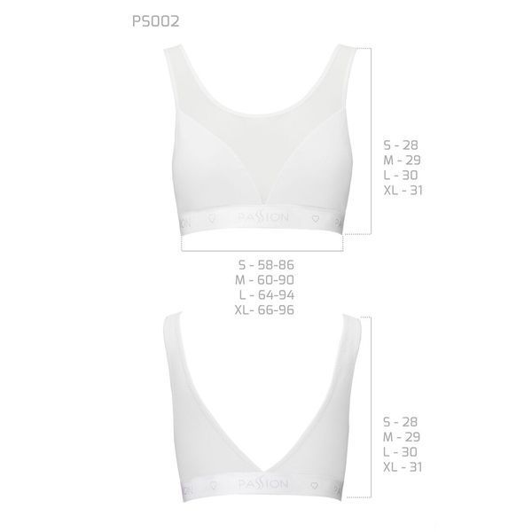 Топ с прозрачной вставкой Passion PS002 TOP S, white SO4205