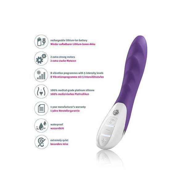 Мощный вибратор Mystim Sassy Simon Purple с двумя моторами и стимулирующим рельефом SO3468
