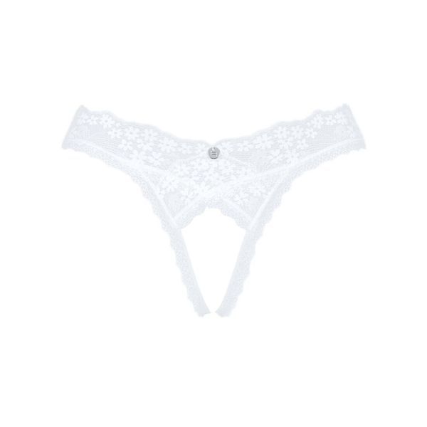 Мереживні танга Obsessive Heavenlly crotchless thong XL/2XL, з доступом SO8190