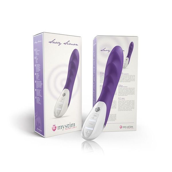 Мощный вибратор Mystim Sassy Simon Purple с двумя моторами и стимулирующим рельефом SO3468
