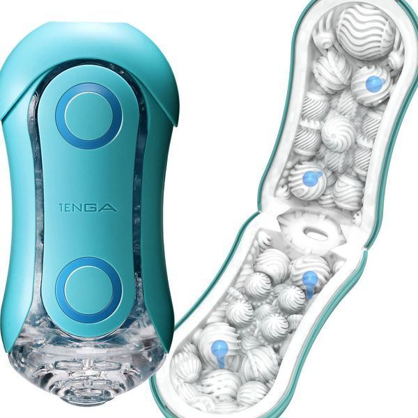 Мастурбатор Tenga Flip Orb &mdash; Ocean Blue, с изменяемым сжатием, со стимулирующими шариками внутри SX1330