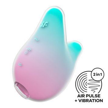 Вакуумний кліторальний стимулятор з вібрацією Satisfyer Mermaid Vibes Mint/Pink, 2 мотори SX1209