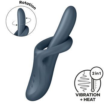 Вибратор с ротацией Satisfyer Heat Flex 4 Grey, подогрев до 39&deg;C SX2170