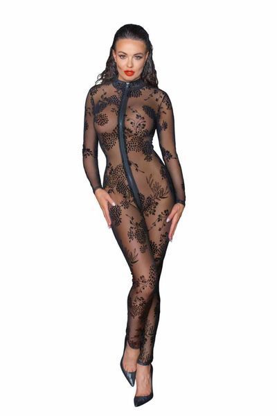 Сетчатый бодистокинг Noir Handmade F237 Long tulle overall, S SX0121
