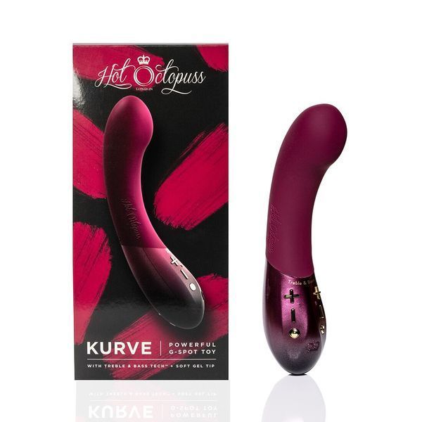 Вібратор для точки G Hot Octopuss KURVE, Treble and Bass Technology, 2 мотори, м&rsquo;який кінчик SO8728