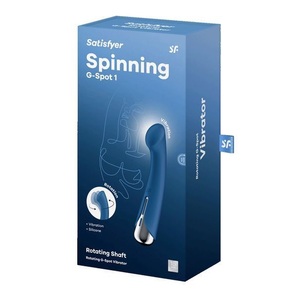 Вібратор з ротацією Satisfyer Spinning G-Spot 1 Blue, плоский майданчик для стимуляції точки G SX0556