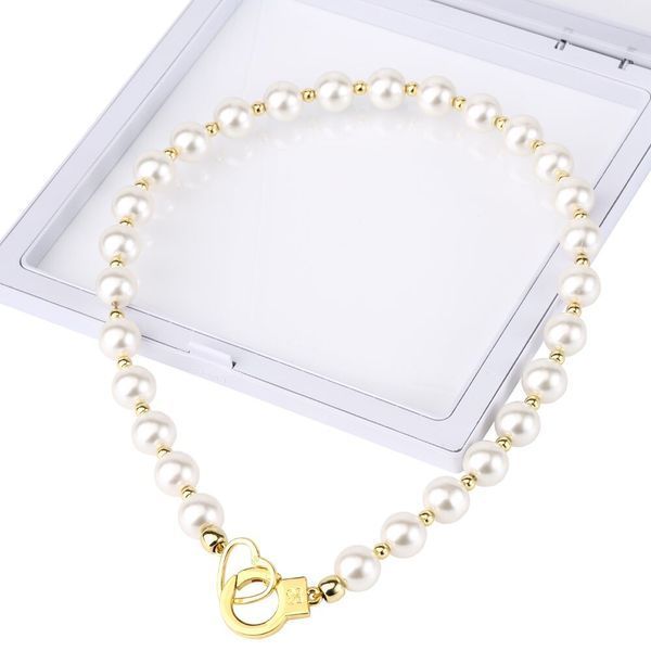 Жемчужный ошейник с поводком LOCKINK Pearl Collar & Leash Set SX0910
