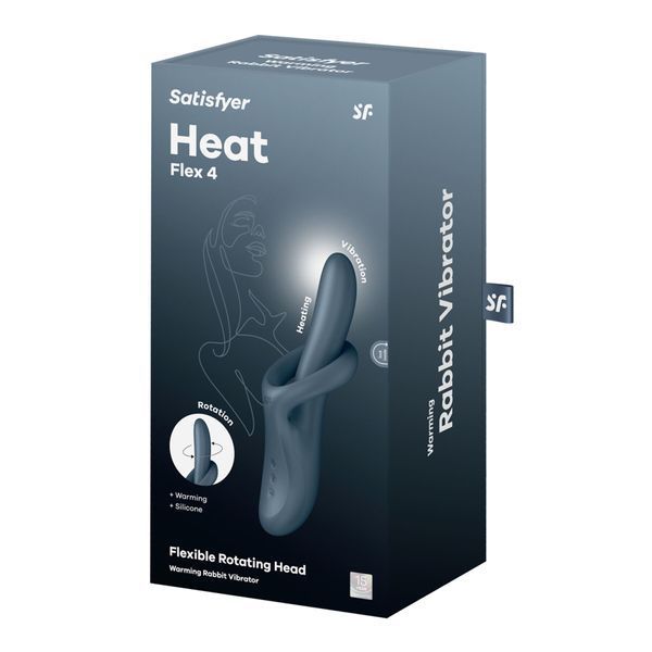Вибратор с ротацией Satisfyer Heat Flex 4 Grey, подогрев до 39&deg;C SX2170