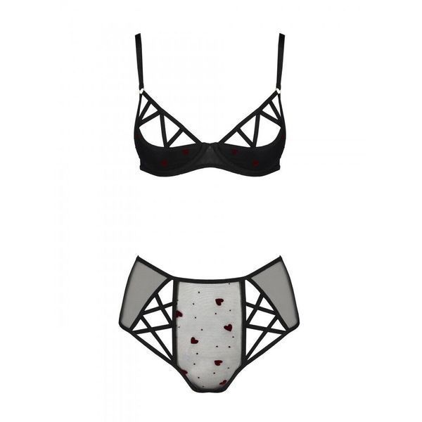 Еротичний комплект з малюнком Passion LOVELIA BIKINI L/XL, black SO4747