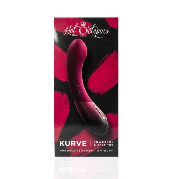 Вібратор для точки G Hot Octopuss KURVE, Treble and Bass Technology, 2 мотори, м&rsquo;який кінчик SO8728
