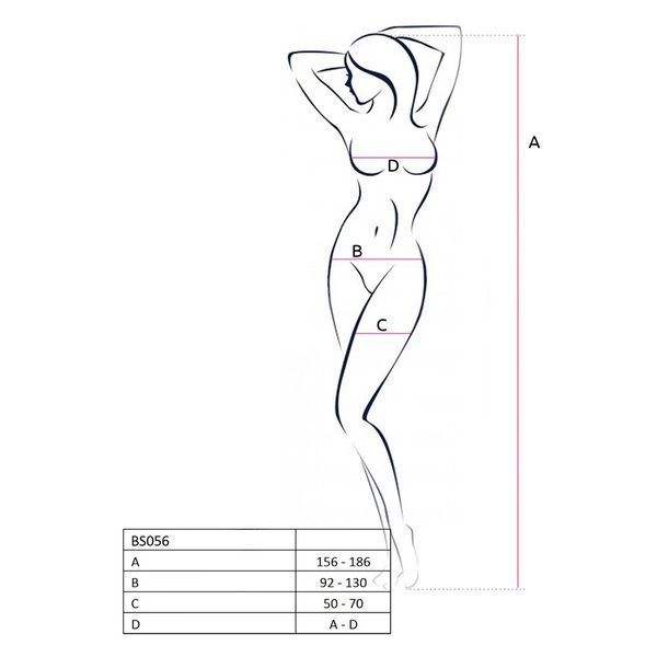 Бодістокінг Passion BS056 red, комбінезон, імітація панчіх PBS056R