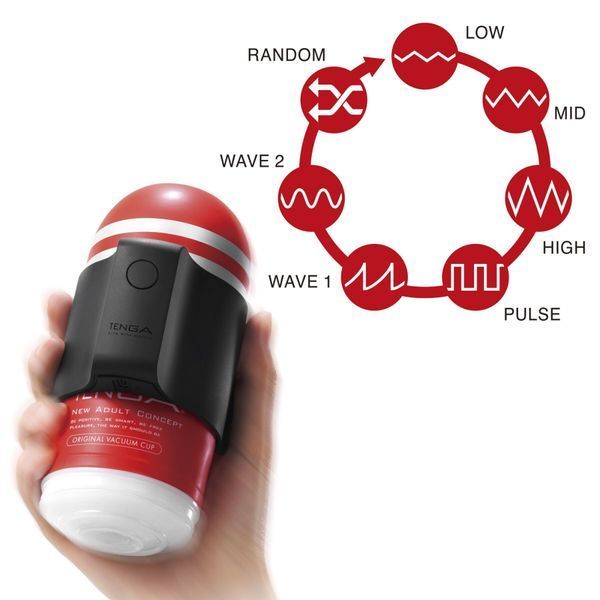Вібронасадка Tenga CUP VIBRATOR, 7 режимів, 1 мастурбатори в комплекті SX3182