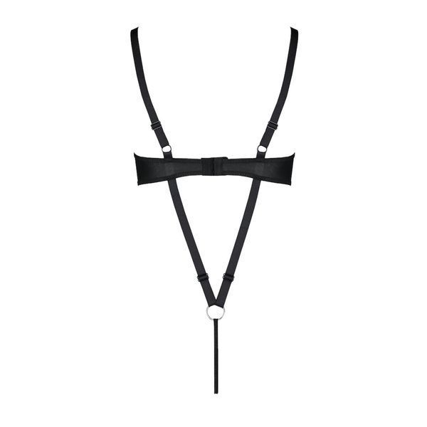 Боди из экокожи Passion CELINE BODY 4XL/5XL black, с доступом, открытый SO7059