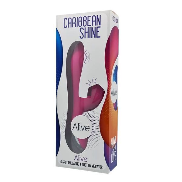 Вибратор-кролик 3в1 Alive Caribbean Shine Magenta с вакуумом и пульсирующей стимуляцией точки G SO3981