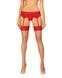 Чулки Obsessive Ingridia stockings XS/S, бежевые с красной резинкой SO9040 фото 1