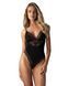 Тедди Obsessive Lobellis teddy, XS/S, черное, лиф с мягкой чашкой, открытая спина, низ-стринги SX1014 фото 1
