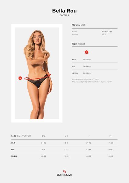 Сетчатые трусики под омбре Obsessive Bella Rou panties XS/S SO7855