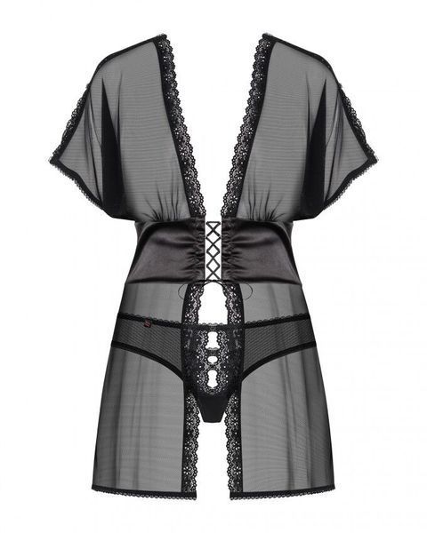 Пеньюар та трусики JSY JS228166 Black S/M SX1831
