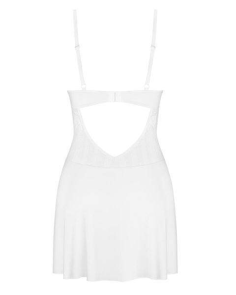 Пеньюар Obsessive Alissium chemise & thong, M/L, кружевной лиф, стринги в комплекте SX0607