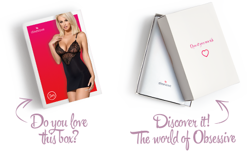Сатиновый комплект для сна с кружевом Obsessive 828-CHE-1 chemise & thong S/M, черный, сорочка, стри SO7171
