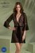 Пеньюар Passion LEAFA PEIGNOIR black, L/XL, довжина трохи вище коліна, широкі рукави, зав'язується на пояс SX0506 фото 6