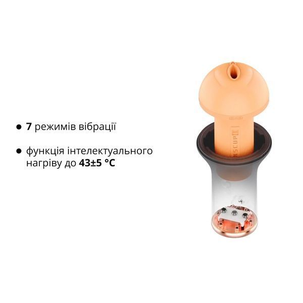 Мастурбатор Otouch INSCUP 1, 7 режимів вібрації, підігрів, вхід-вагіна, внутрішній 4D-канал SO9387