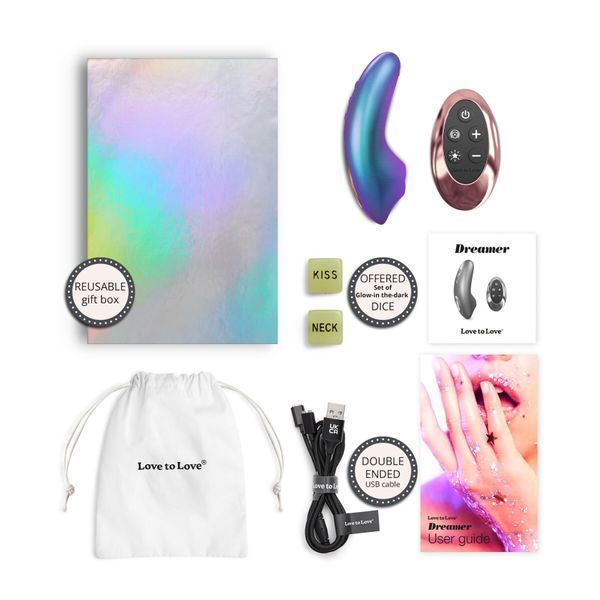 Вакуумний кліторальний стимулятор Love To Love DREAMER &ndash; IRIDESCENT TURQUOISE, пестощі язичком,пульт SX1106