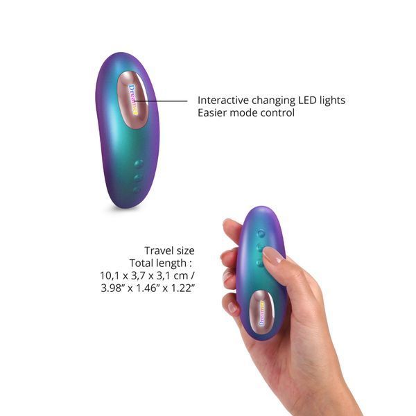 Вакуумний кліторальний стимулятор Love To Love DREAMER &ndash; IRIDESCENT TURQUOISE, пестощі язичком,пульт SX1106