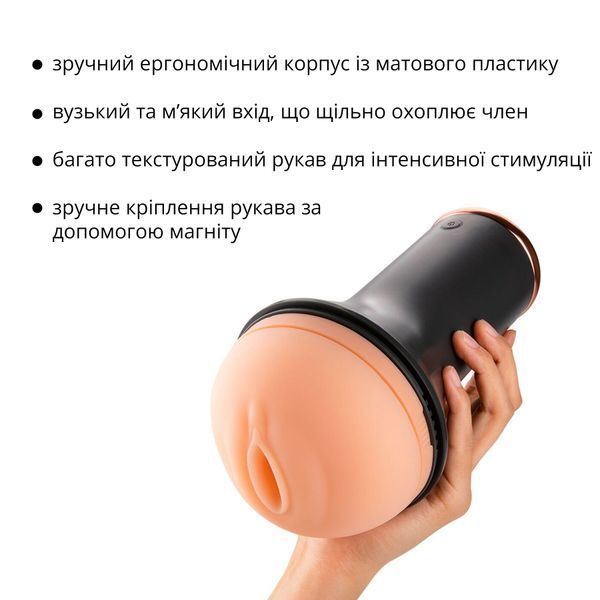 Мастурбатор Otouch INSCUP 1, 7 режимів вібрації, підігрів, вхід-вагіна, внутрішній 4D-канал SO9387