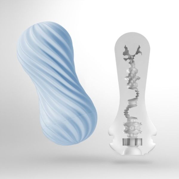 Мастурбатор Tenga FLEX Bubbly Blue с изменяемой интенсивностью, можно скручивать, вакуум SO7038