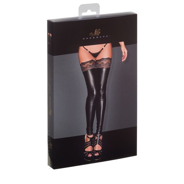 Панчохи з мокрим ефектом Noir Handmade F135 Powerwetlook stockings, 3XL, без мисків SX0022