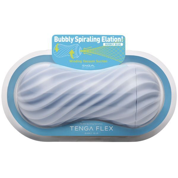 Мастурбатор Tenga FLEX Bubbly Blue с изменяемой интенсивностью, можно скручивать, вакуум SO7038