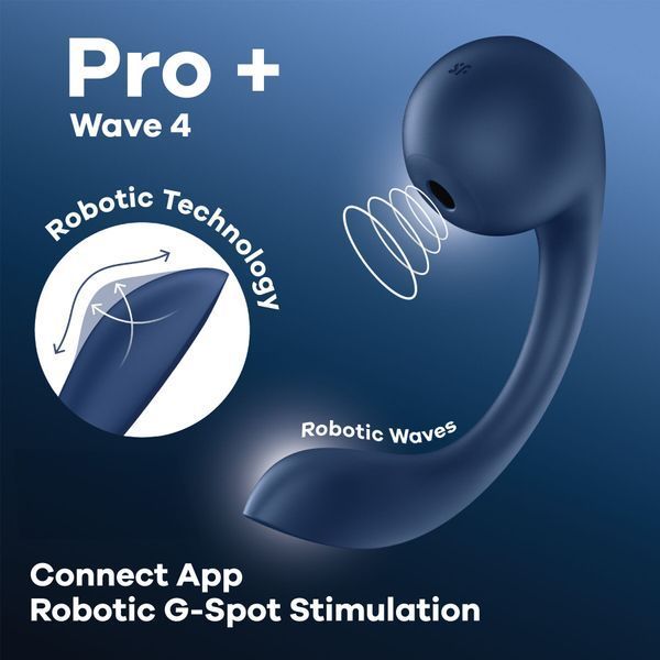 Смарт-стимулятор точки G + вакуумный стимулятор клитора Satisfyer Pro+ Wave 4 Connect App SX2171