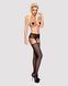 Сітчасті панчохи-стокінги з мереживним поясом Obsessive Garter stockings S307 XL/XXL, чорні SO7271 фото 3