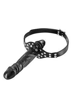 Кляп с двойным фаллоимитатором Fetish Tentation Double Penis Gag Black SO3736