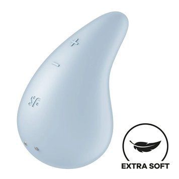 Вібратор для зовнішньої стимуляції Satisfyer Dew Drop Blue, 2 мотори, 12 режимів, м&rsquo;який корпус SX1211