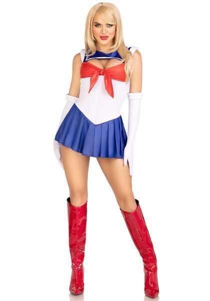 Эротический костюм Сейлор Мун Leg Avenue Sexy Sailor S, платье, перчатки, бант SO9196