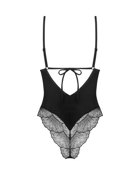Тедді Obsessive Lobellis teddy, XL/2XL, чорне, ліф з м&rsquo;якою чашкою, відкрита спина, низ-стрінги SX1016