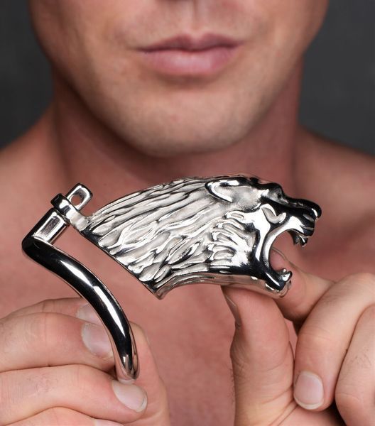 Клітка для пеніса Master Series: Tiger King Cock Cage With Lock, три кільця, замок, три ключі SO8795