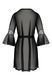 Пеньюар Passion LEAFA PEIGNOIR black S/M, довжина трохи вище коліна, широкі рукави, зав'язується на пояс SX0507 фото 4